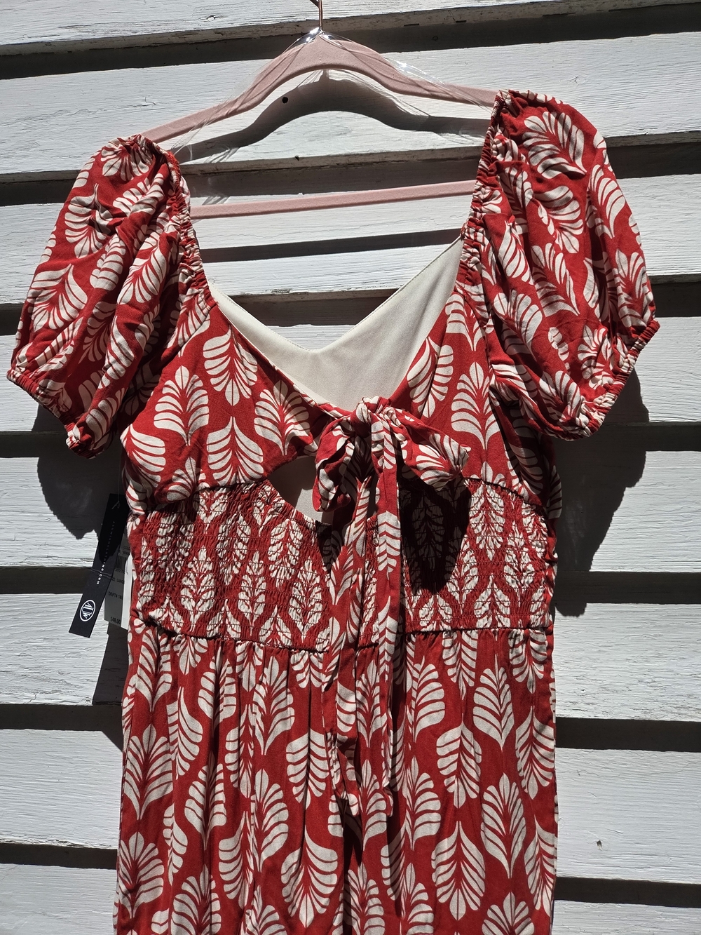 As U Wish Red Leaf-Print Jumpsuit - Picture 3 of 9